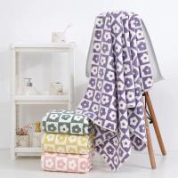 Toallas de lana de Coral de secado rápido, juego de regalo de baño con estampado de flores bordadas, engrosamiento de baño de playa alargado - details 6