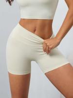Pantalones cortos deportivos con cintura alta, levantamiento de cadera, Fiess, correr, ciclismo, pantalones cortos de 3 puntos, pantalones cortos de yoga de secado rápido para mujer - details 4