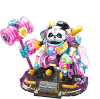 Juego de bloques de construcción de Panda para niños y adultos, figuras luminosas de animales, Micro Mini Mecha, juguete - details 0