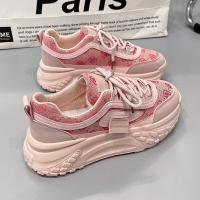 Invierno Cuero Plata Chunky Zapatillas Chunky Suela Deluxe Zapatos Mujer Encaje Sobre Zapatillas 2025, aumento de la altura - details 7
