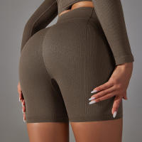 Nessaj-pantalones cortos de yoga sin costuras, con patrón de cuadros, transpirables, para gimnasio, mallas push up - details 37