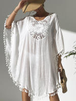 Vestido playero de talla grande para mujer, suave, de ganchillo, falda envolvente para bikini, para trajes de baño, tallas extendidas, elementos esenciales para vacaciones - details 3