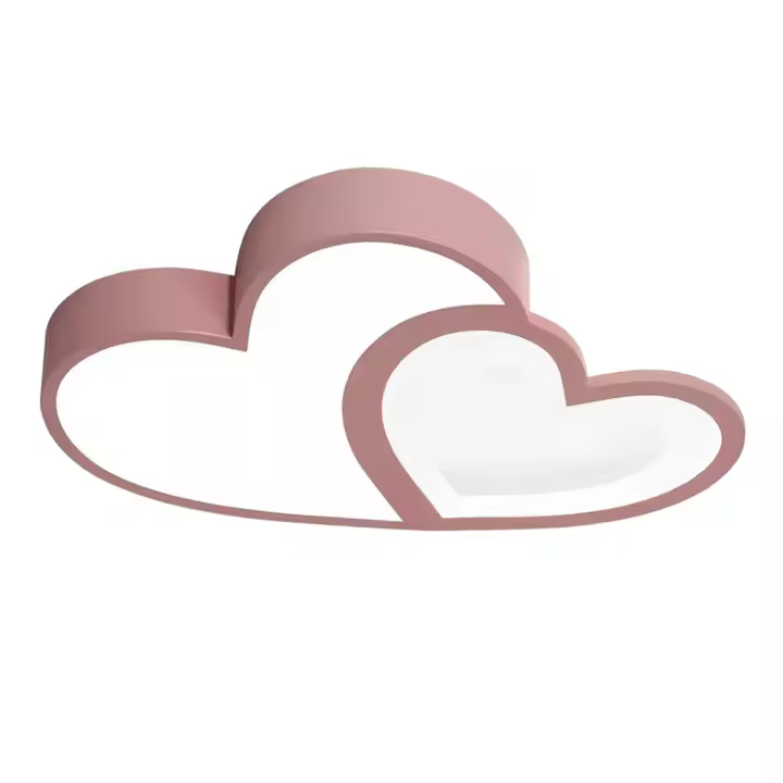 Lámpara de techo LED en forma de corazón, para habitación de los niños, iluminación decorativa, mando a distancia, 3 colores - 1