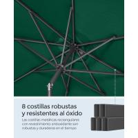 Sombrilla de Jardín 300 cm, UPF 50+, Parasol, 30 ° de Inclinación en dos Direcciones, con , para Patio, Terraza, , Piscina, sin Base, Beige GPU30BE - details 19