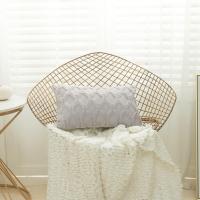 Almohada Rectangular a rayas con rombos de felpa para sala de estar, funda de cojín de tela de algodón para cama, funda de almohada textil para el hogar, decoración para sofá - details 1