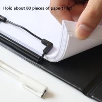 Portapapeles plegable A4 A5, color negro, con hebilla de Clip, carpeta de archivos para conferencias, almohadilla de escritura de cuero PU ultrasuave, suministros de oficina, 1 Uds. - details 7