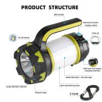 Lámpara LED para acampada, linterna recargable por USB, foco regulable, luz de trabajo, reflector impermeable, linterna de emergencia - details 4
