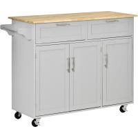 Cocina en Movimiento Mueble Auxiliar de Cocina con 2 Cajones, 3 Puertas y Barra Lateral - details 0