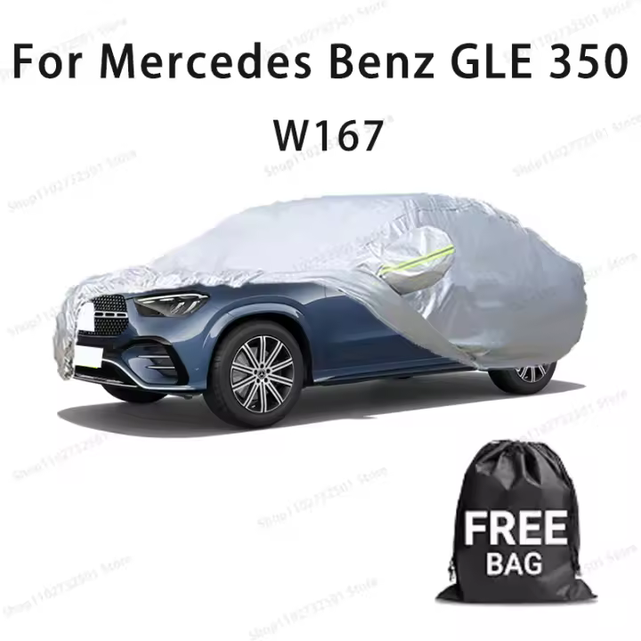 Funda para coche para Mercedes Benz GLE 350 W167 Funda completa Impermeable funda de protección solar Resistente a arañazos accesorios para coches-Plata - 1
