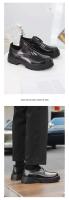 2025 Zapatos de cuero para hombres Estilo casual de negocios Encaje grueso brillante Sellado Parte inferior plana Características Borde cruzado - details 2