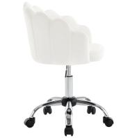 Silla de Escritorio Giratoria de 360 Grados Silla de Vestir de Terciopelo con Espalda de Peta y Ruedas Altura Ajustable Muebles y Organización - details 4