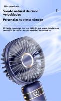 Ventilador Portátil de Mano Ultra Silencioso 5 Velocidades USB C Mini Ventilador de Mesa con Pantalla LCD, Plegable con Cordón como Ventilador de Cuello - details 7