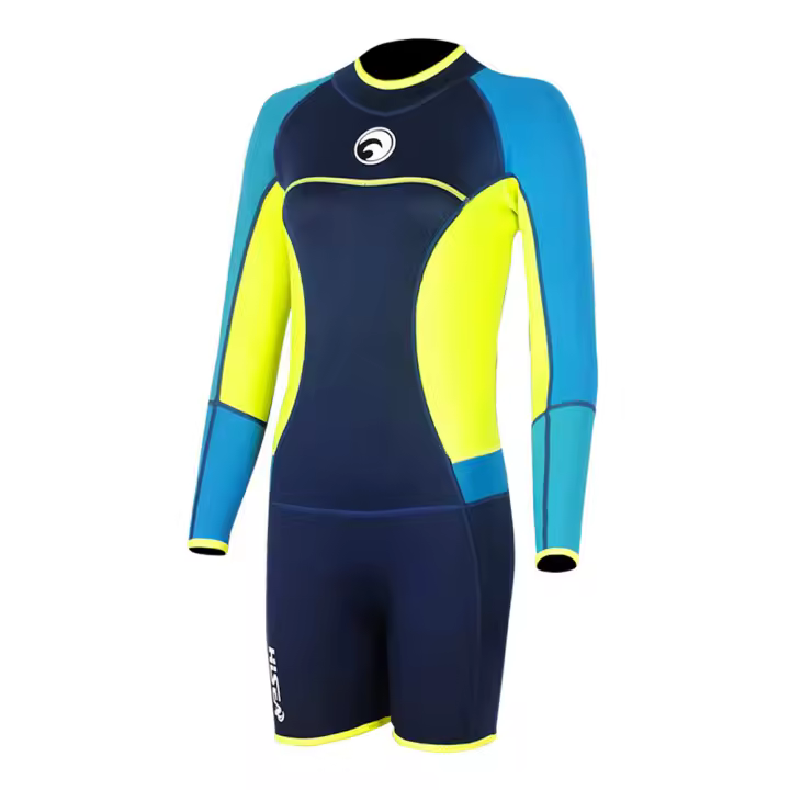 Traje de Baño de Neopreno SWROW Cálido, Manga Corta, Cierre de Cremallera para Surf, Snorkeling, Triatlón Hecho en China - 1