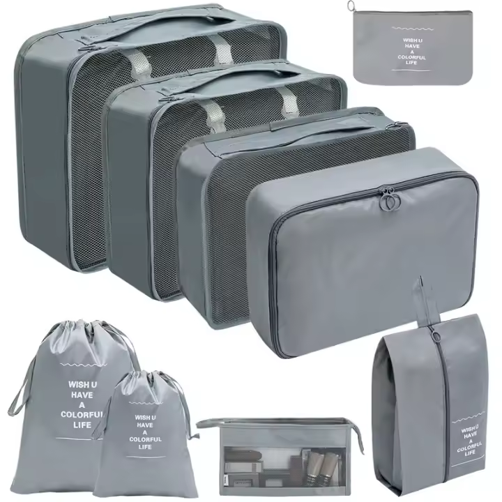 Organizador de viaje impermeable, 9 piezas, neceser, organizador de ropa - 1