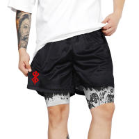 Pantalones Cortos de Entrenamiento Berserk con Estampado de Calavera Secado Rápido, Elástico, Con Pocetas para Hombres Ropa Activa de Verano - details 4