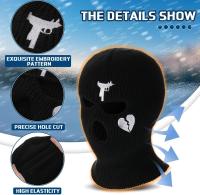 Máscara de esquí Máscara Bally de neón tejida con 3 orificios Cubierta de ladrón de cara completa Sombreros Calentador de invierno para ciclismo Motocicleta Snowboard Deporte al aire libre - details 3