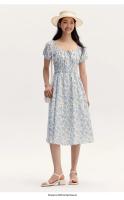 Vestido Semir para Mujer Verano 2024 Suelto, Elegante, Cuello Cuadrado, Cintura Recortada, Estilo Francés - details 6