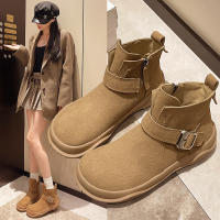 Nuevas botas planas casuales retro con hebilla de cinturón - details 25