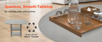 SucceBuy Mesa de comedor redonda de 47 pulgadas, mesa de madera para 2-4 personas, con estante de almacenamiento y patas de metal, gris (solo mesa) - details 3