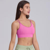 Hamidou-Sujetador de Yoga para mujer, ropa de Pilates de alta intensidad a prueba de golpes, con correas de hombro cruzadas absorbentes de golpes, para gimnasio - details 12