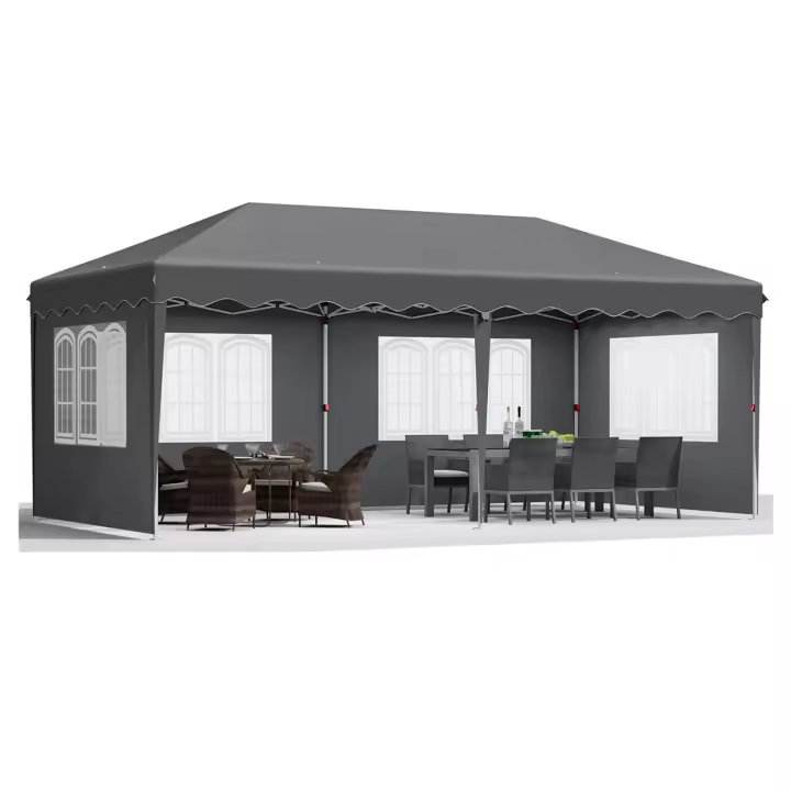 Carpa de Jardín Plegable Impermeable 3x6m con 4 Paneles Laterales Protección UV 50+ - 1