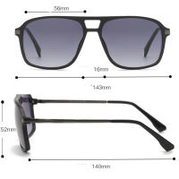 Gafas de sol de lectura bifocales, lentes grises de gran tamaño, doble puente, cómodas, protección UV + 0,75 A + 4, TR90 - details 1