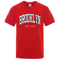 Camiseta holgada informal con letras de Brooklyn de Nueva York para hombre, Top 100% algodón, camiseta de Hip Hop de moda transpirable - details 16