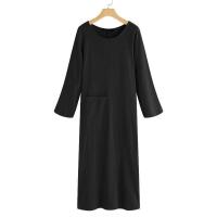 Vestido de algodón y lino para niña, falda de manga larga con cuello redondo, estilo retro literario, talla grande, otoño - details 16