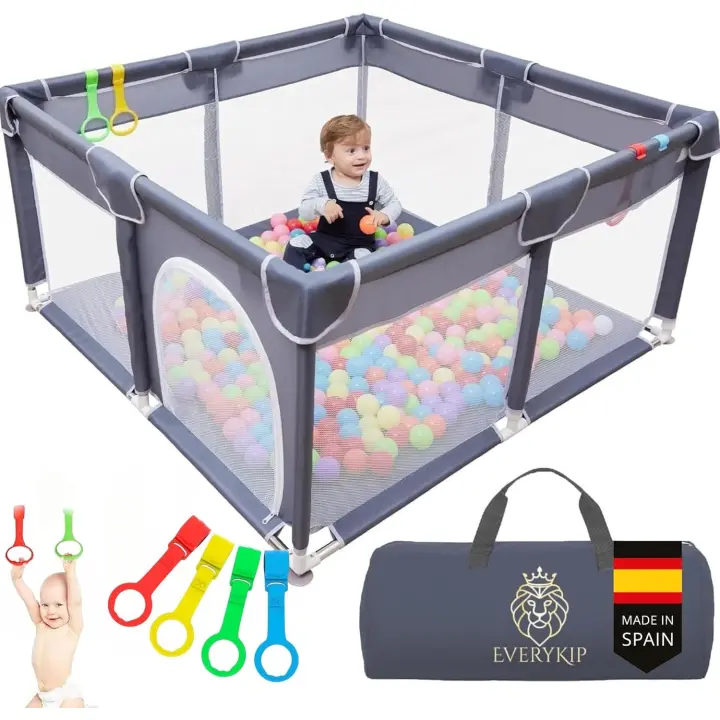 Infantil Bebe 120x120cm Corralito Bebe Plegable Centro De Actividad Con Malla Transpirable Corralito Bebe |   Incluye Bolsa De Transporte y Anillas No Incluye Bolas - 1