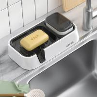 Jabonera de montaje en pared, caja de jabón de agua autodrenante con ahorro de espacio, contenedor de cepillo, soporte de jabón sin taladro para Baño - details 7