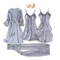 Conjunto de mujer y encaje, pijama de verano con pantalón, ropa casual para el hogar, bata estilo kimono, PJS - details 6