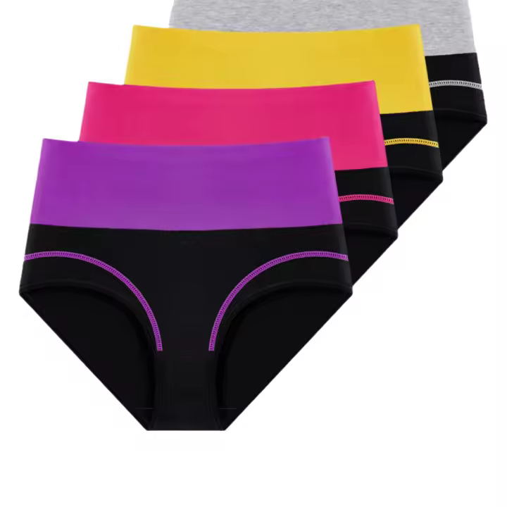 Ropa interior de 5 uds., riñonera para chicas regordetas de cintura alta, ropa interior Breifs de moda para mujeres, paquete múltiple de un solo artículo - 1