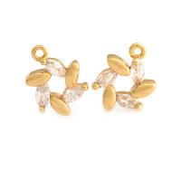 Colgantes de latón y circonita de Color dorado de 18K, varios dijes de flores, joyería artesanal de alta calidad, accesorios para collar y pendientes - details 3