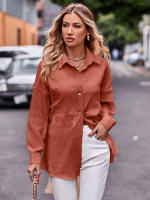 Blusa lisa de manga larga para mujer, camisa elegante con cuello vuelto, moda informal de oficina, nueva para primavera y otoño 2023 - details 17