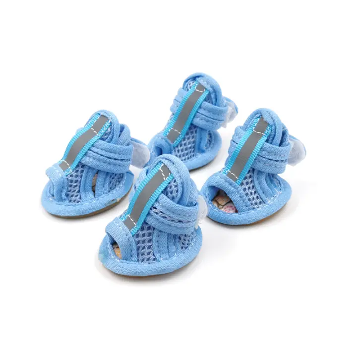 Zapatos de verano para perros pequeños, sandalias reflectantes transpirables antideslizantes, calcetines para mascotas, zapatillas para cachorros, Chihuahua, Yorkie, botas para exteriores - 1