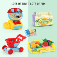 Mini supermercado caja registradora casa de juegos, cocina de simulación, postre, verduras, juego de carrito de compras, regalos de Navidad para niños, Juguetes - details 2