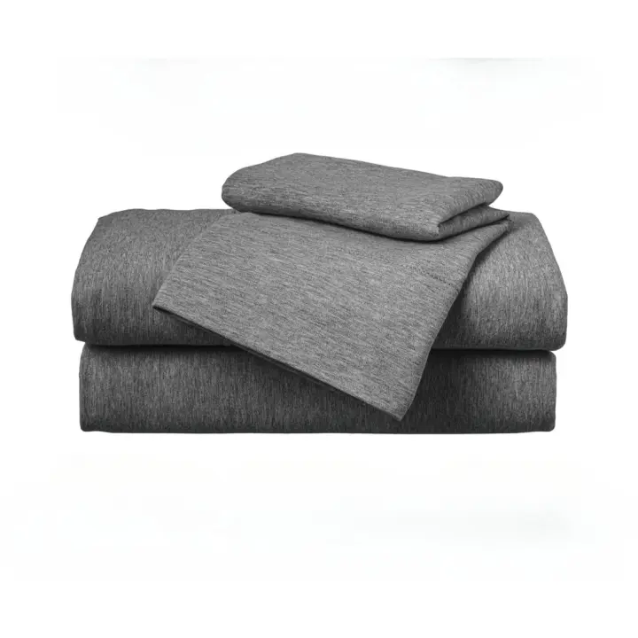 Sábanas de Algodón Ajustables Tamaño 168x244cm Diseño Gris Oscuro Paquete de 4 - 1
