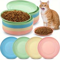 Bolsas de Comida para Gatos Paquete de 4, 13.97cm, Platos de Alimentación y Agua de Plástico PP Antideslizantes Ideal para Gatos, Callitos, y Gatos de Patas Cortas - details 1
