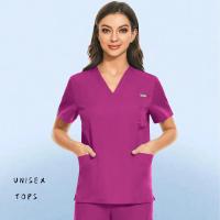 Uniforme para enfermería de Hospital, Tops para cirugía, camisas de manga corta para mujer, ropa de trabajo para clínica Dental, blusa de enfermera, ropa de médico negra - details 11