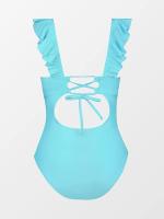 Bañador para Mujer Volante Cuello en V Fruncido Traje de Baño de Una Pieza - details 14