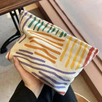 Bolsa de Cosméticos de Viaje a Rayas de Corduroy Organizador de Maquillaje de Belleza para Mujeres - details 2