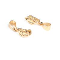 Colgantes de hojas de árbol de latón de Color dorado de 18K, cierres, collares con conector, suministros para fabricación de joyas, accesorios Diy - details 5