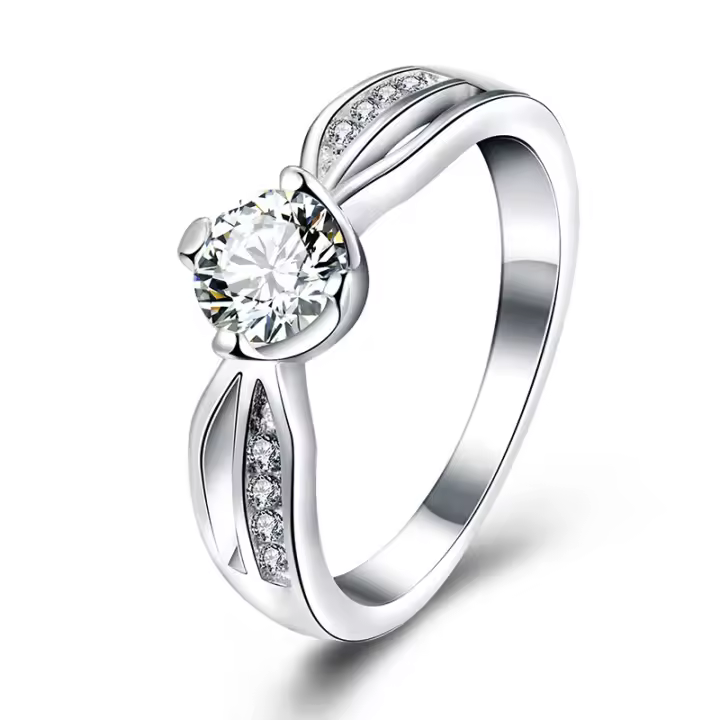Anillo de Plata de Ley 925 con cristal de circonita, joyería de moda para mujer - 1