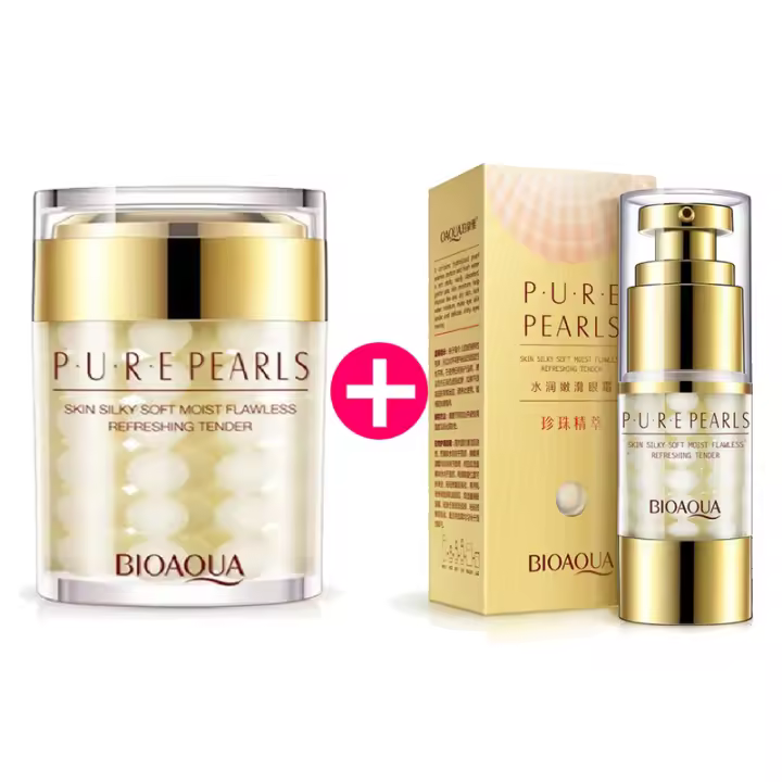 BIOAQUA crema facial de perlas puras, juegos de crema para ojos, reafirmante, antiojeras, eliminador de bolsas para ojos, Kit de cuidado de la piel de belleza hidratante - 1