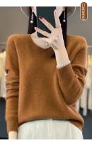 2024 100% Merino pura lana con cuello en V Otoño e Invierno suéter nuevo suéter de cachemira de las mujeres Casual de punto Top DMR201 - details 22