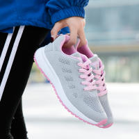 Zapatillas de correr ligeras blancas para mujer, zapatos de entrenamiento antideslizantes, Zapatillas de malla transpirable para caminar - details 10
