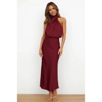 BUNO-Vestido largo sin mangas de satén de seda de gama alta para mujer, vestidos elegantes a la moda para celebridades, vestido de noche, ropa de fiesta para mujer - details 41