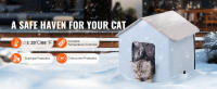 SucceBuy Casa para gatos con calefacción, refugio para gatos al aire libre con temperatura ajustable, tela Oxford 600D plegable, azul, pequeña - details 0