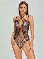 Nueva ropa interior sexy con entrepierna abierta para mujer, cuerpo de calcetín de malla elástica, ropa interior erótica, ropa - details 6