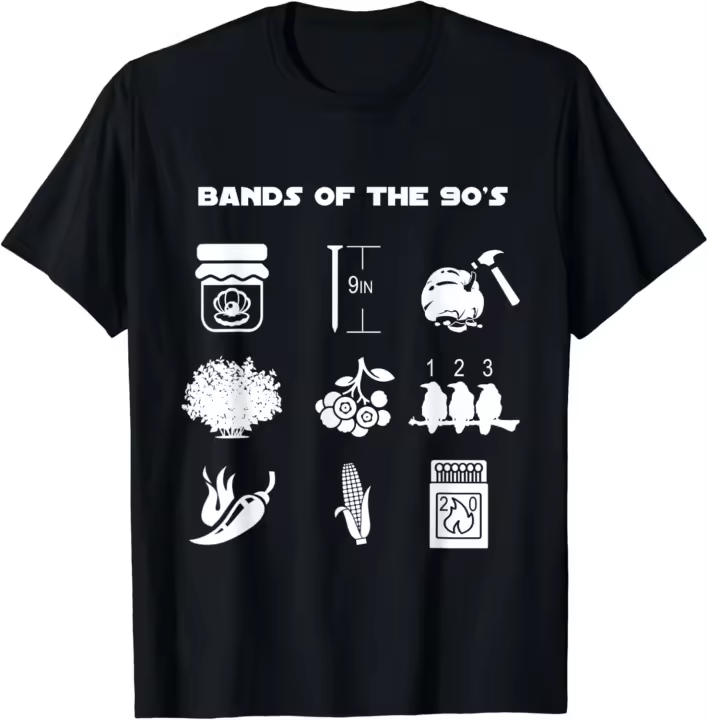 Camiseta divertida de bandas de música Popular Retro de los 90, cultura Pop Rock - 1